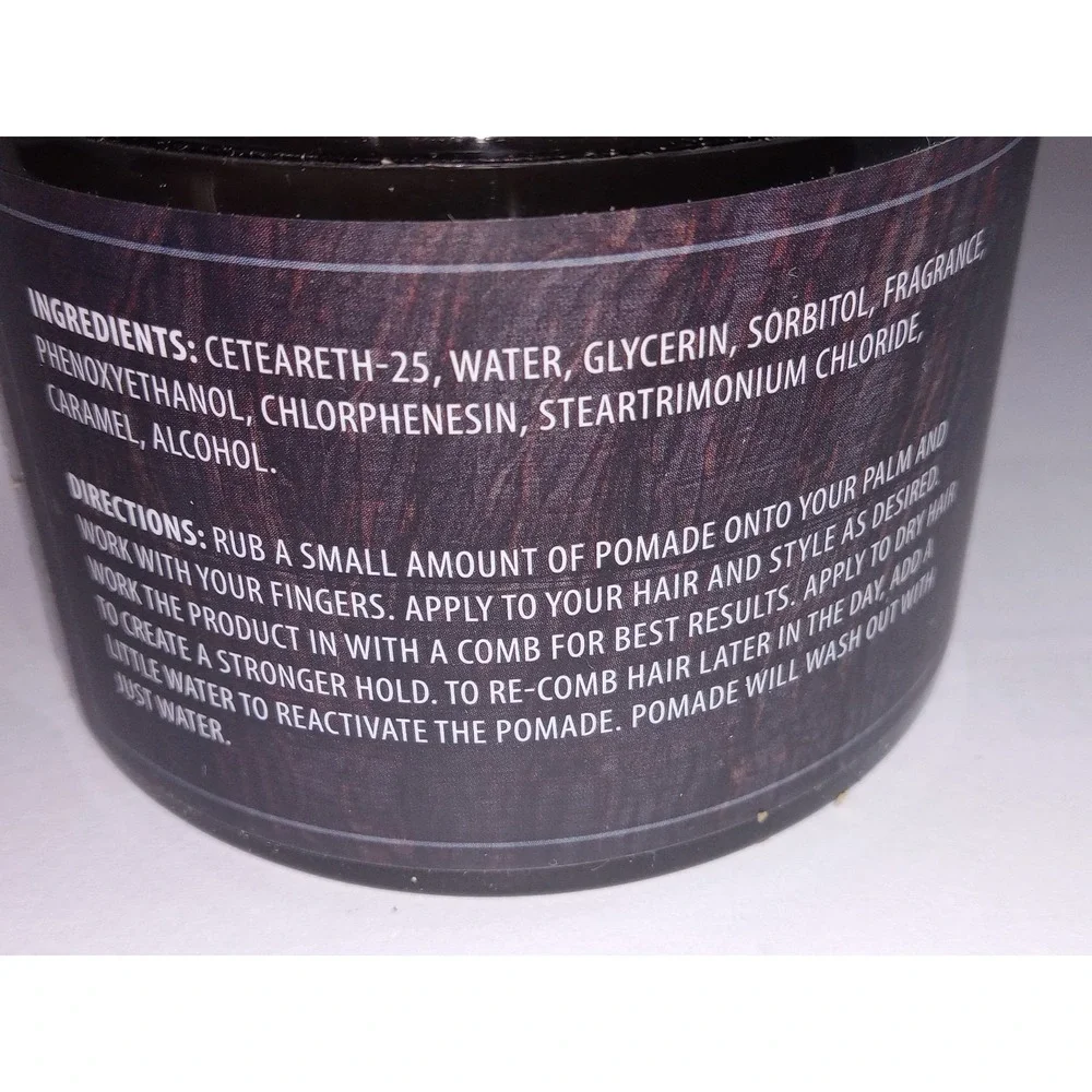 Extreme Hold Spiced Vanilla Hair Pomade for Men -Water Based, High Shine 4oz NIB